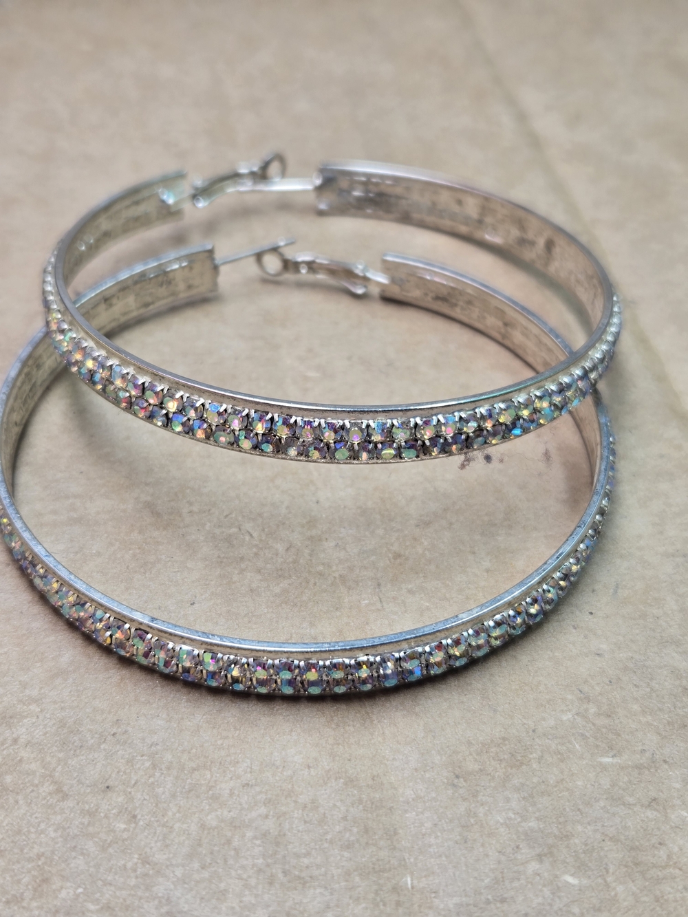 Ashley Collection Earrings Hoop Rhinstones